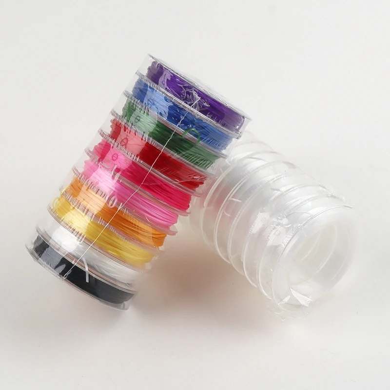 10 Rollen/Set Elastische Kristallschnur in verschiedenen Farben, Perlenfaden für DIY-Bastelarbeiten, Ornamentherstellung, handgemachte Accessoires – Detail 2
