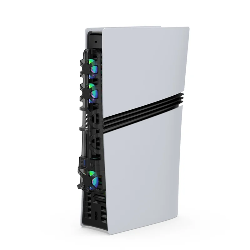 Stable Performance-For PS5 PRO Cooling Fan For Playstation 5 PRO Disc Edition Digital Edition USB 3.0 Port And With RGB Lighting