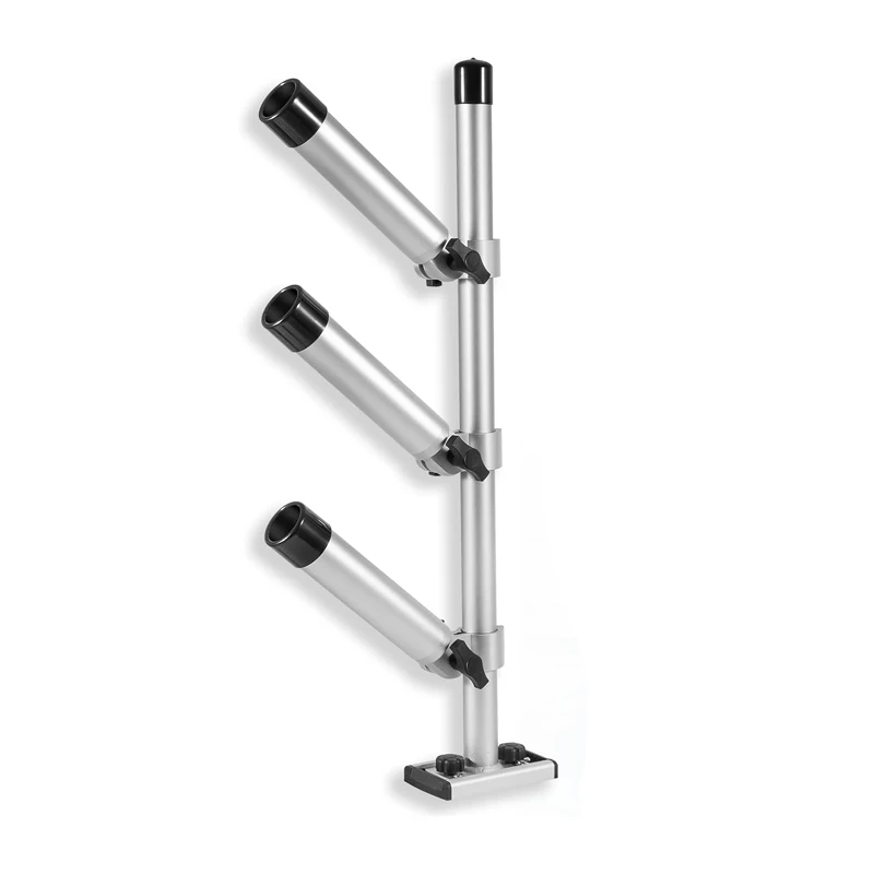 Trolling Rod Holder Tree – 3 Rod Adjustable Fishing Rod 360° Rotation & 180° Tilt, Height Adjustable with Gunnel Track Mount