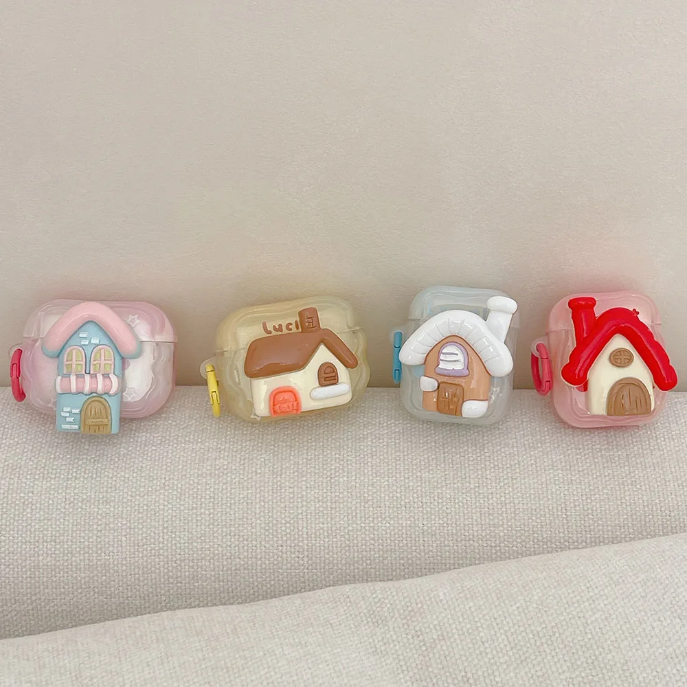 Earphone Case Cartoon 3D House Cover For Apple Airpods 1 2 Pro 3 Bluetooth Headphone Protective Cases For Air pods Pro 2 Fundas