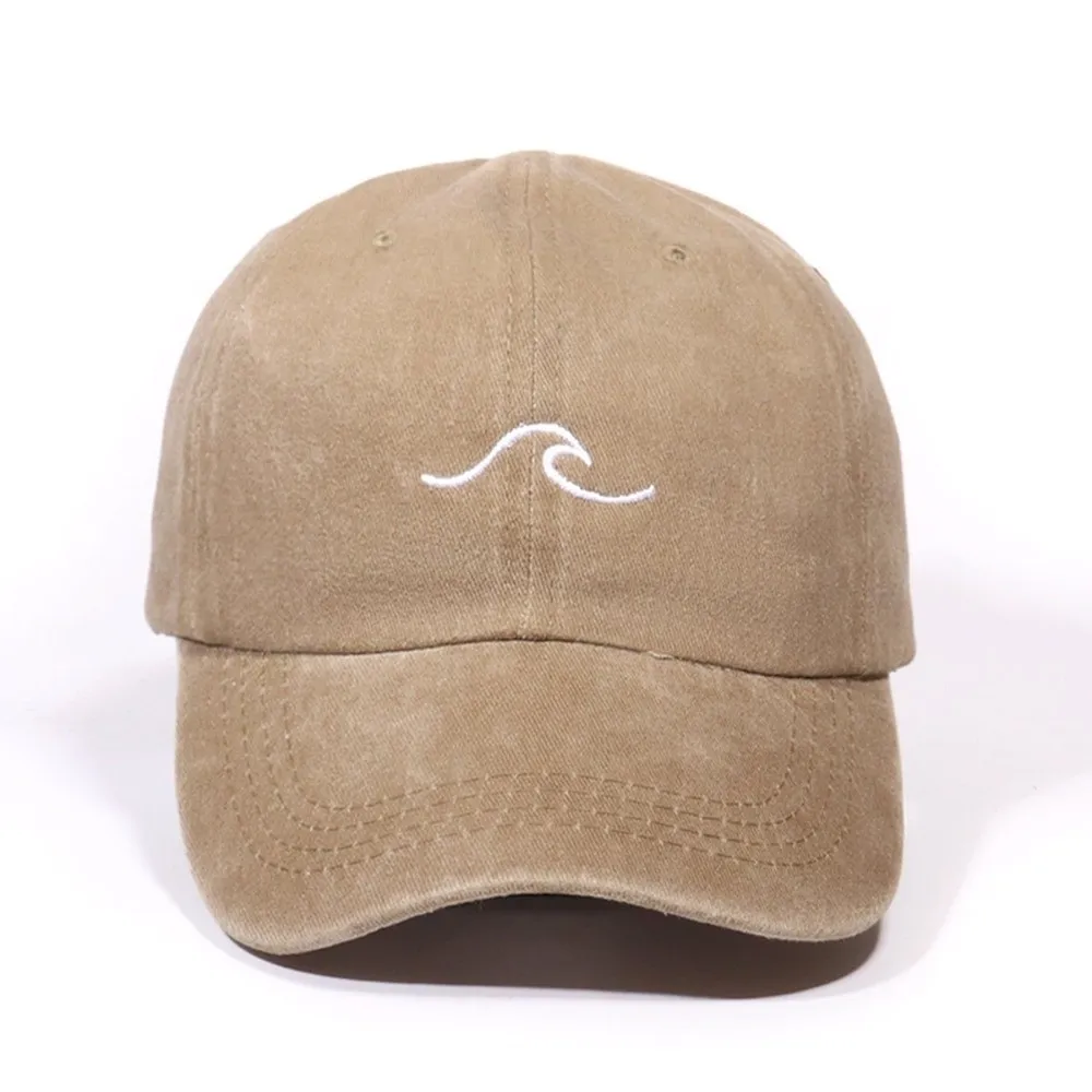 

Trend Wave Pattern Embroidery Baseball Hat Solid Color Casual Duck Tongue Hat Wide Brim Sun Hat Women