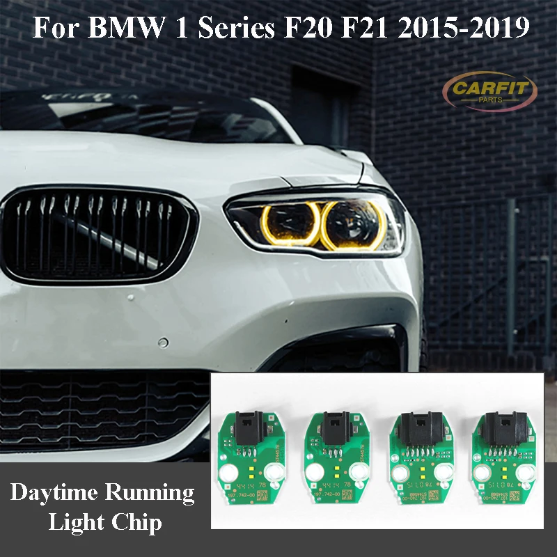 

Платы DRL Angel Eyes для BMW 1 серии 2015-2019 гг. F20 F21 LCI светодиодные фары лимонно-желтого цвета, модуль дневных ходовых огней, чип DRL