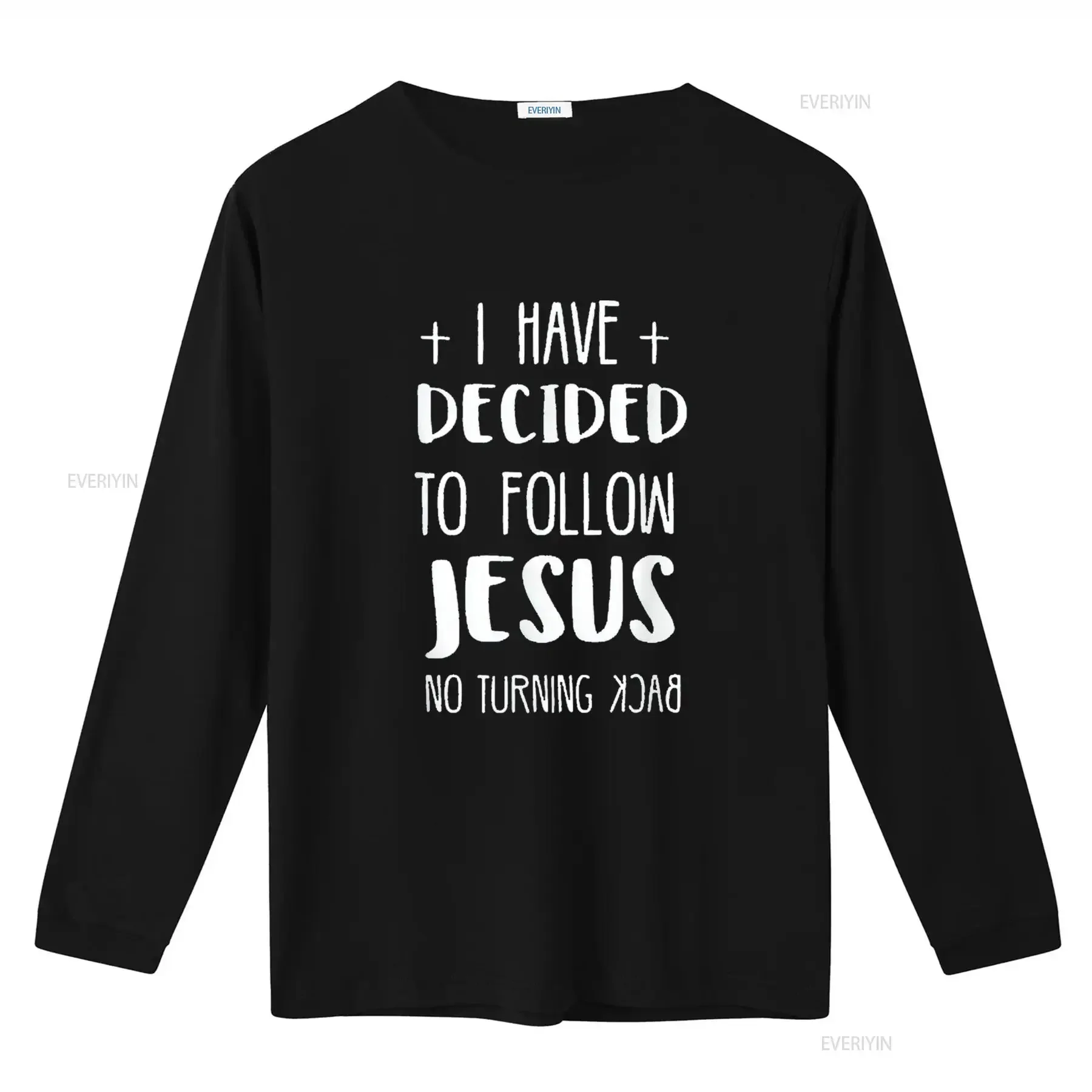Pria Saya Telah Diputuskan Akan Mengikuti Yesus T Shirt Hitam 3X Besar Vintage Dicuci streetwear fashion Bergaya grafis