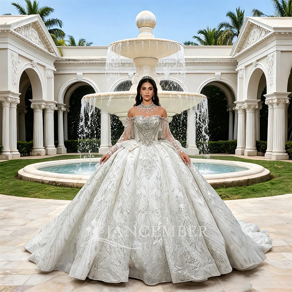 Wedding Dress Organza With Detachable Sleeve Ball Gown Customized Back Lace Up Vestido De Novia Ruffles Lace Up Back
