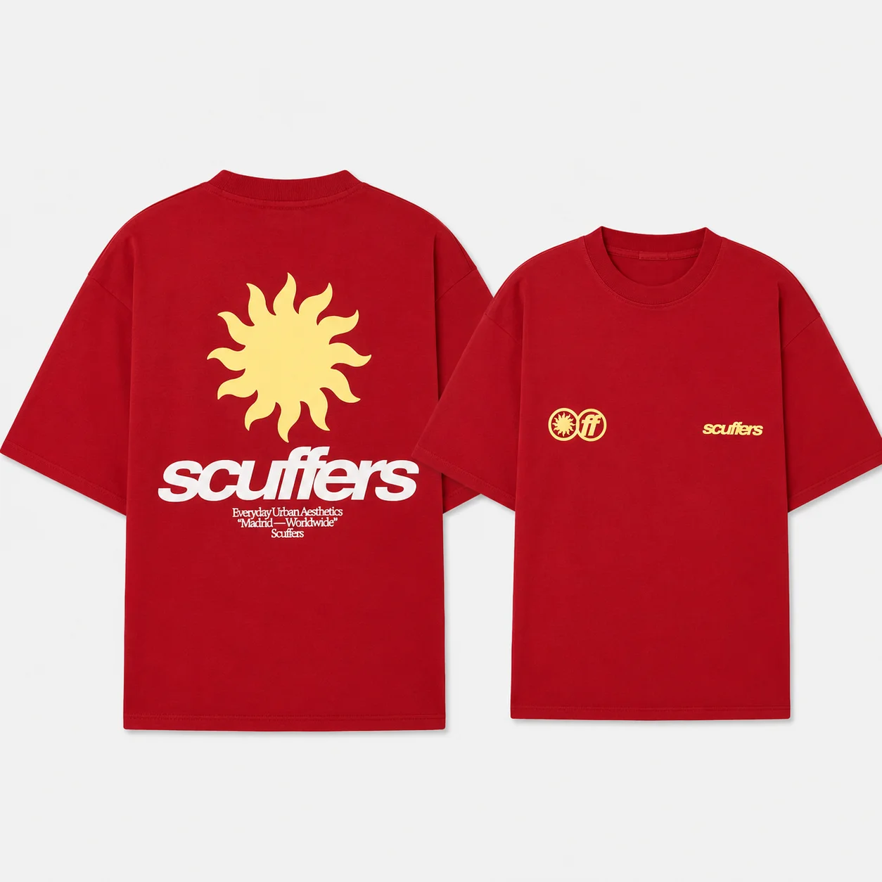 Spanisches Niche-Streetwear-T-Shirt mit Sonnen-Logo, doppelseitig bedruckt, Unisex, locker geschnitten, Oversized, Harajuku-Streetwear, Baumwolle, Sommer-Grafik-T-Shirt – Detail 15