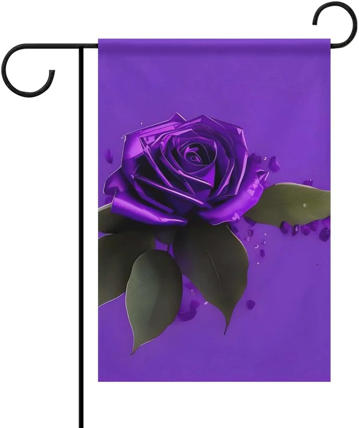 12 X 18 Inch Purple Rose Print Garden Flag Double Sided Welcome Flags Decorative Yard Flag Spring Seasonal Flag for Home House O