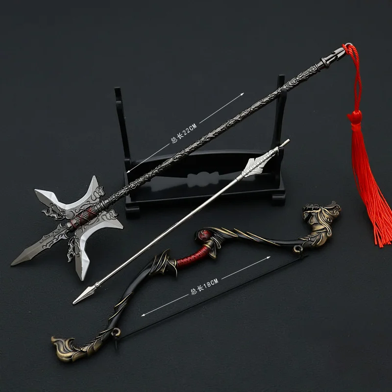 Arma do arco do general chinês antigo, perfurante no céu, meio Wo Long: Fallen Dynasty Lu Bu Periféricos de jogo, modelos de armas, brinquedos artesanais, 22cm