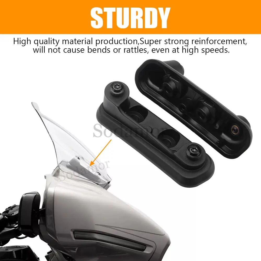 

For Harley Street Glide FLHX/I FLHXSE 2023+ Motorcycle Accessory Tall Windshield Mounting Bracket Kit Windscreen Support Holder