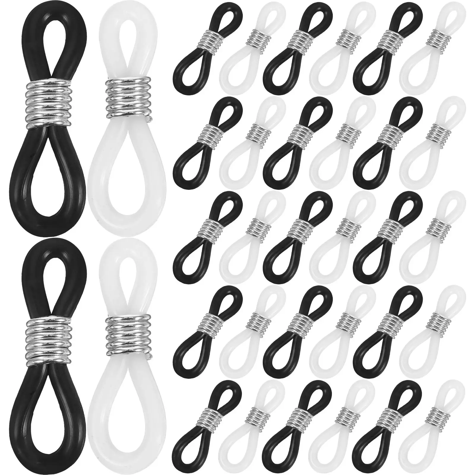 

100 Pcs Glasses Chain Accessories Silicone Buckle Retainer Eyeglass Chains Women Men Transparent Holder Antislip Connector
