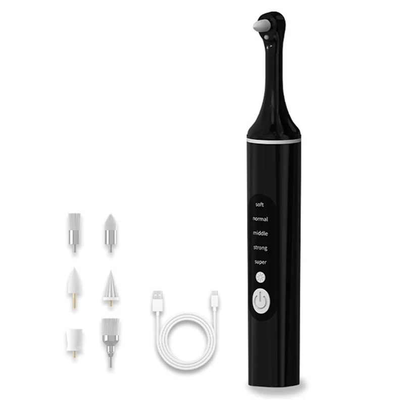 

A65Z Tooth Polisher, Rechargeable Teeth Polisher With 6 Brush Heads, Tooth Whitening Kit For Cleaning And Polishing