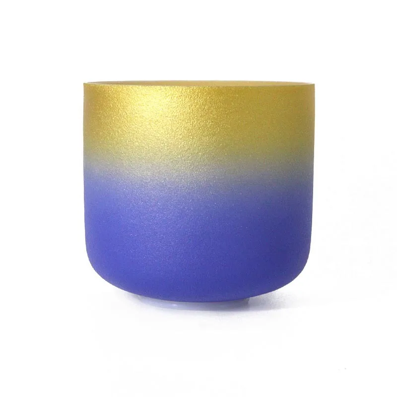 

Золотая градиентная кристаллическая поющая чаша индиго, чаша для снятия стресса йоги, целебная хрустальная музыкальная чаша, ударный инструмент