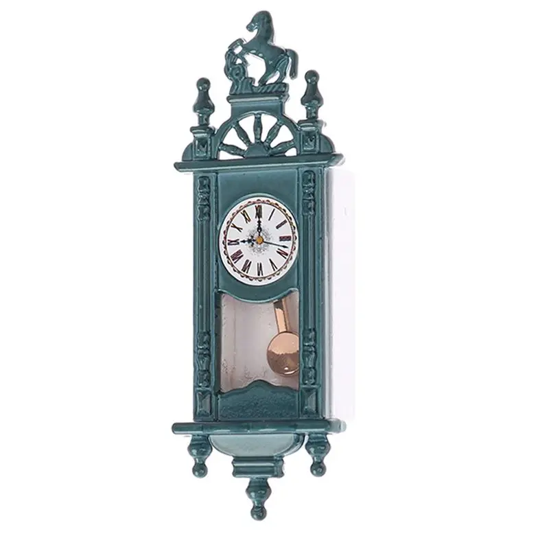 

JY-1 Piece 1/12 House Scene Props Miniature Retro Roman Clock Pendant Clock Living Room Decoration A