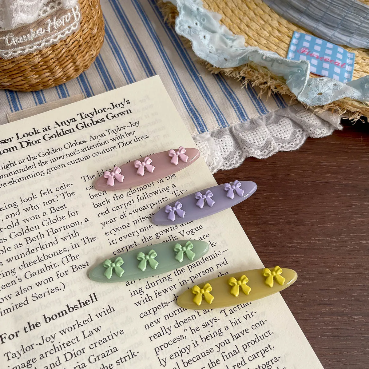 

Sweet Bow Oval Hairpin Acetic Acid Baby Girls Bangs Side Clip Barrettes Headwear Hairpin Hair Clip Children's Hair Accessories