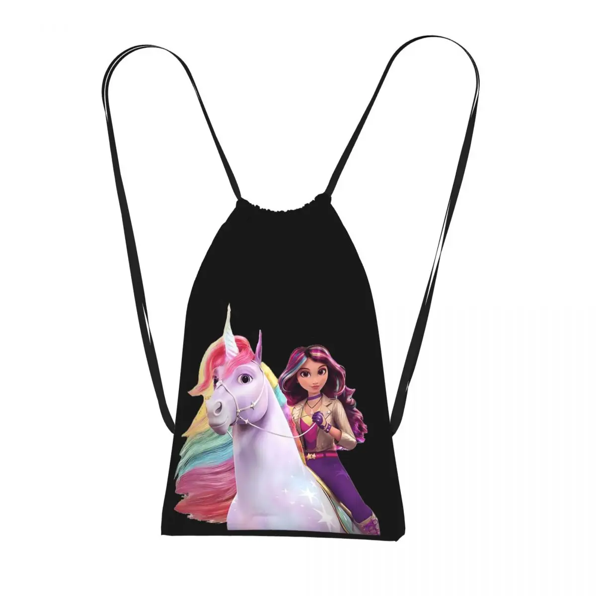 Unicorn Academy Sophia Wildstar Drawstring Backpack hiking cycling Bag Portable Travel Drawstring Bag for Men Women