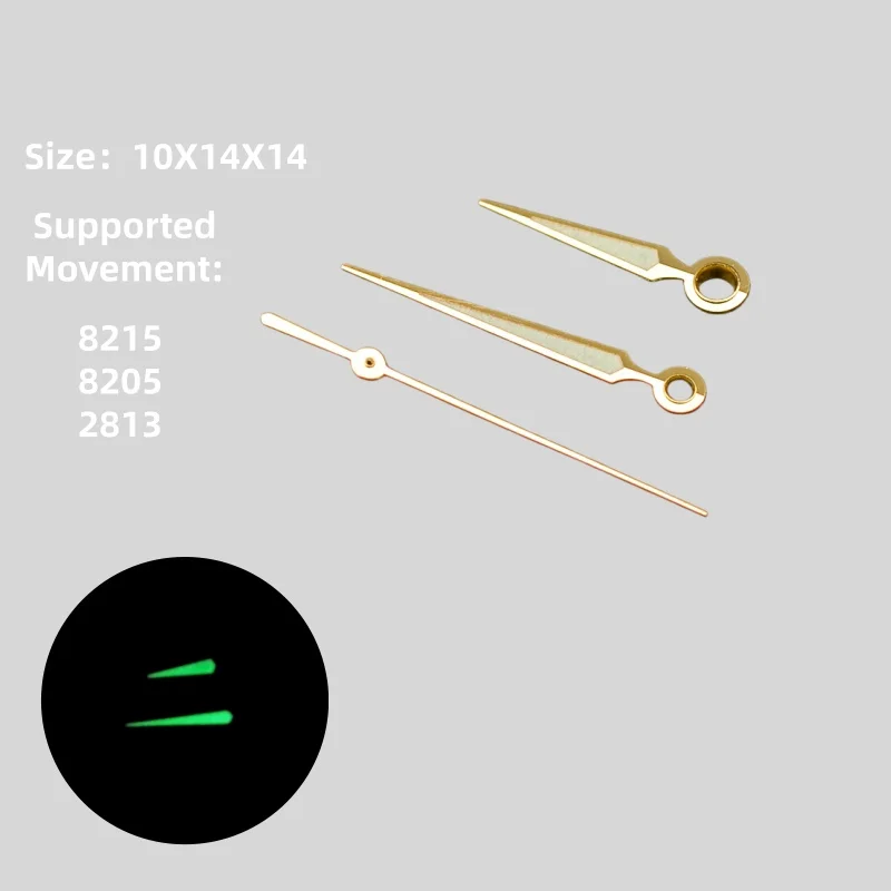 

8215 Silver Gold Hands For Watches Green Luminous Hands For 8215 8205 2813 Watch Movement watch accessories