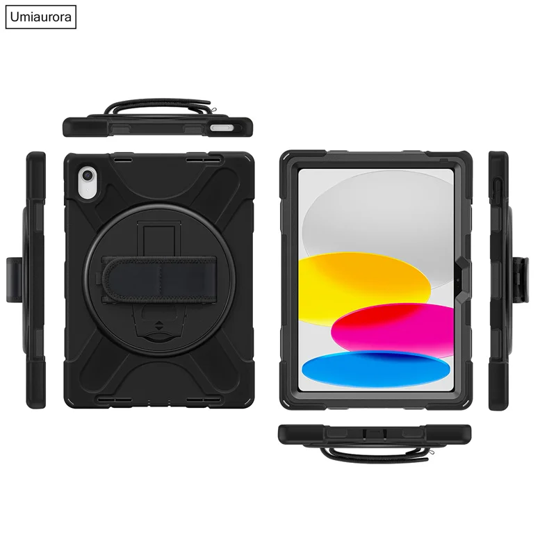 For iPad Mini 7 Air 3 2 9.7 8th 9th 10.2 10th 10.9 11th Gen 11 inch A16 Pro 10.5 Shockproof Tablet Case Stand Strap Rugged Funda