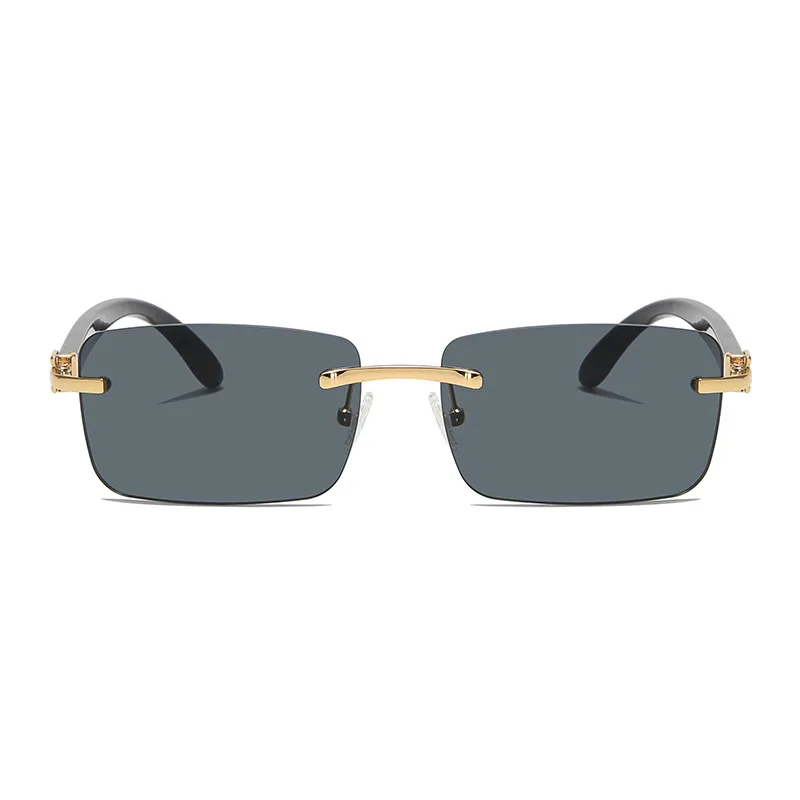2024 New square rimless sunglasses Fashion cut edge men\'s glasses Jelly coloured women\'s sunglasses Fashion clothing Street beat