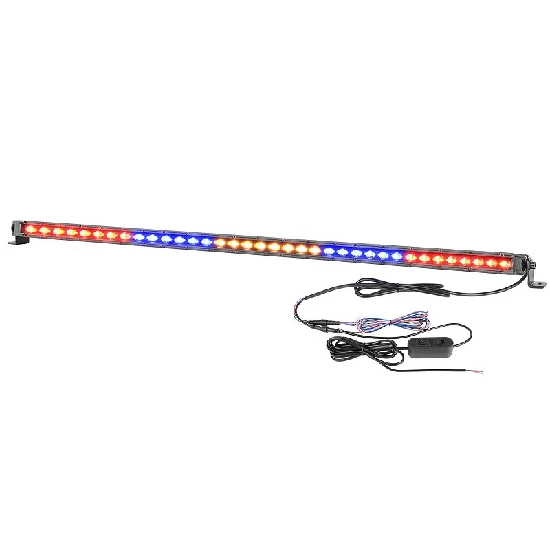 Blue and Yellow Multicolor 37-inch Warning 12v Diode Light Bar with Steering Brake