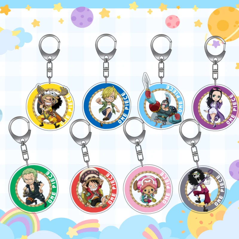 

Круглый акриловый брелок-подвеска в стиле Rope Frame с дизайном персонажей One Piece: Ророноа Зоро, Нами, Брук. Сувенир, подарок, игрушка.