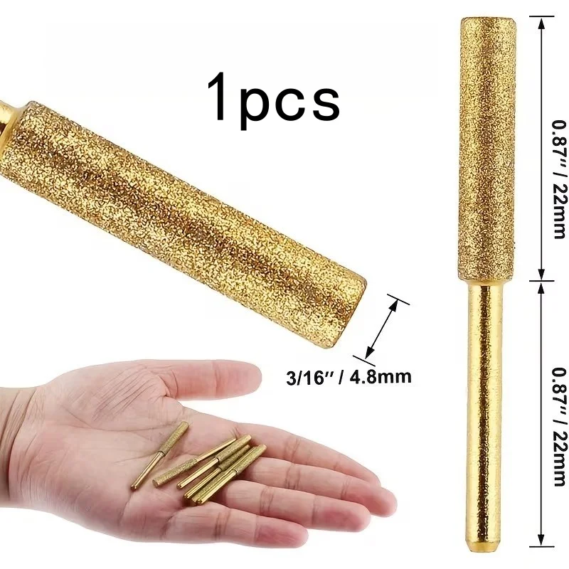 1pc/pack 4.8mm golden grinding bit, high-precision grinding for precise chainsaw chain, rotary tool compatible professional part