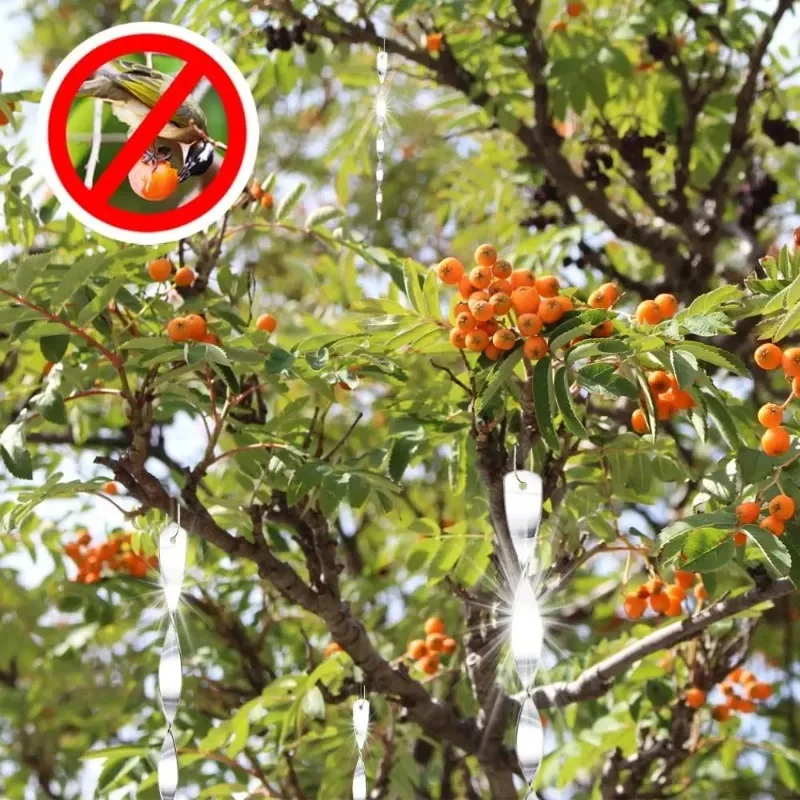 Colorful Reflective Spiral Bird Repellent Strips Hanging Flash Scare Bird Deterrent Rod For Outdoor Garden Farm Balcony Repeller