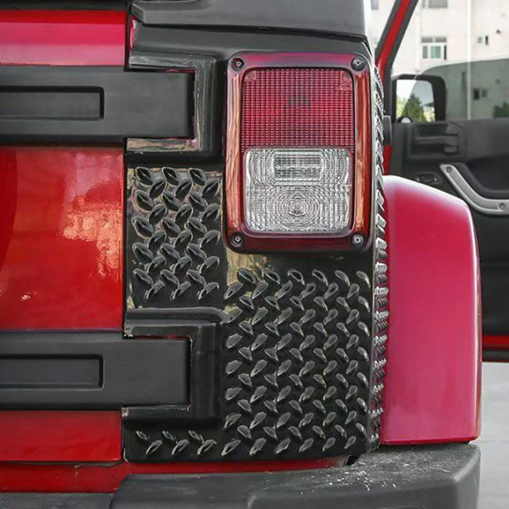 Lantsun J181 Rear Corner Guard ABS Body Armor Tail Light Cover Decoration for Jeep for Wrangler JK07-17, 1-pair