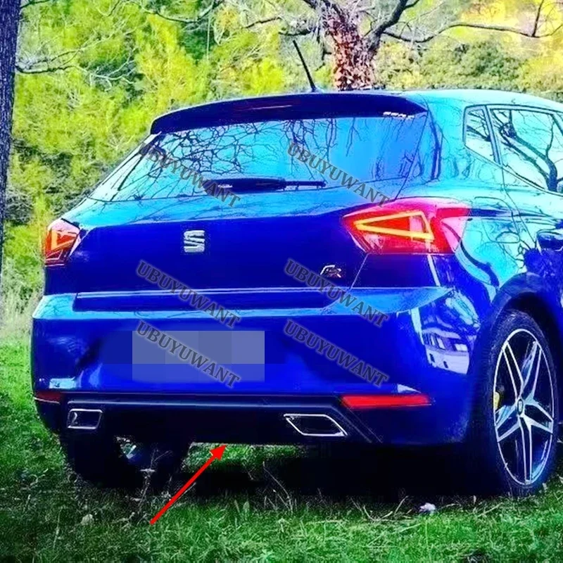 For Seat Ibiza MK5 6F 2017 2018 2019 2020 2021 Rear Bumper Diffuser Body Kit Accessories FR Style Matt Black Chrome Tips - view 2