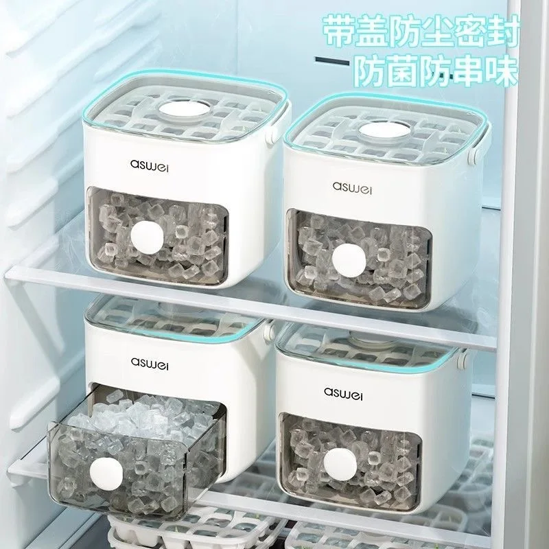 

Ice Cube Mold Food Grade Press Type Ice Complementary Food Homemade Refrigerator with Lid Storage Seal Ice Maker