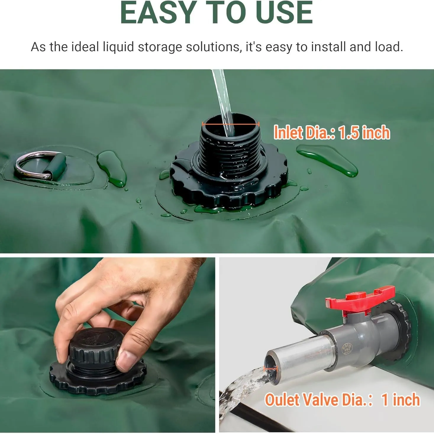 Food contact grade drinking water bag Outdoor vehicle transportation Water storage bag Folding drought resistant soft water tank