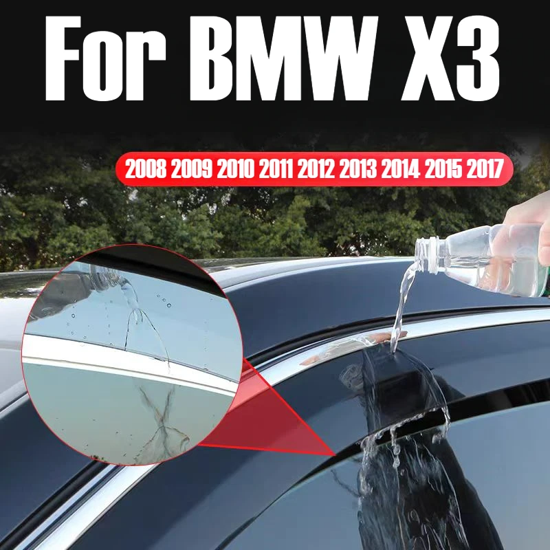 

For BMW X3 Plastic Exterior Visor Vent Shades Window Sun Rain Guard Deflector 4pcs 2008 2009 2010 2011 2012 2013 2014 2015 2017