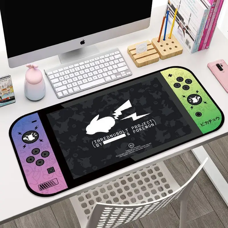 漫画ピカチュウテーマ大型マウスパッドかわいいポケモンアニメマウスパッドゲームコンピュータキーボードマウスパッドクリエイティブ滑り止めデスクマット