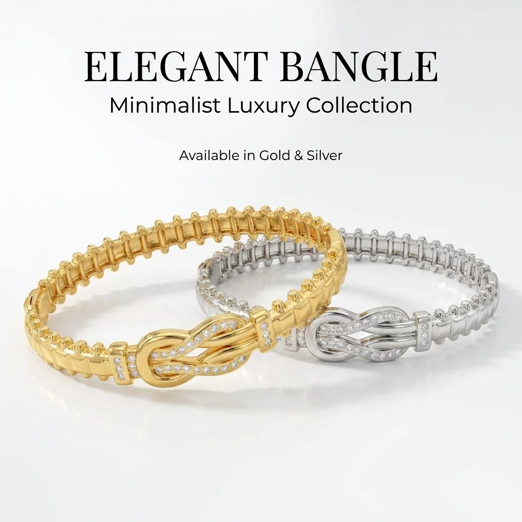 Nouveau bracelet français à nœud infini avec chaîne en bambou bicolore or et argent, déclaration de style scintillante pour les soirées, bijou de poignet