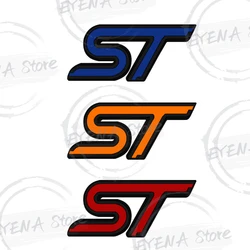 For Ford ST Black Red Orange Performance Blue Fusion Focus Fiesta kuga Puma Grille Metal Badge Stickers Car Rear Trunk Emblem