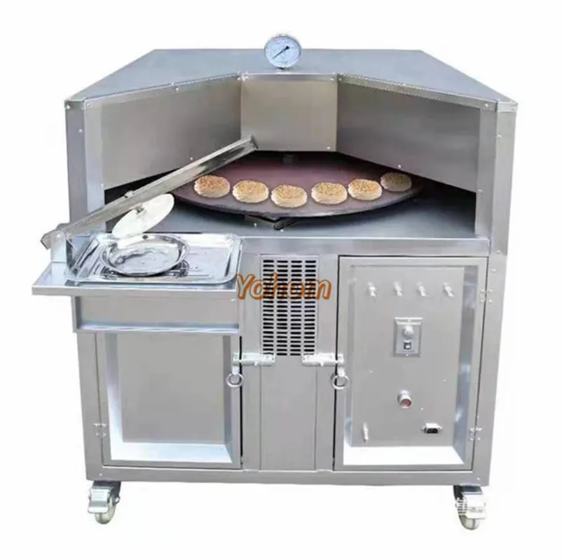 Automatic Gas Arabic Pita Bread Making Machine Electric Rotary Tortilla Chapati Tortilla Maker Oven with 75-150cm Size