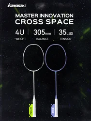 Kawasaki MASTER CROSS Badminton Racket Power Attack 4U Full Carton Fiber Rackets Proffessinal Fast Reaction Badminton Rackets