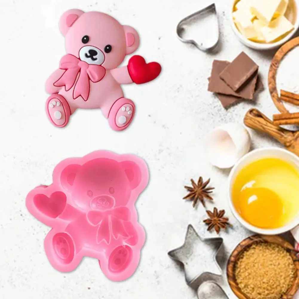 Baking Cake Decoration Bear Head Mold Toy Bear Internet Celebrity Silicone Teddy Chocolate Baked Pesmousse Dried Bear U7U8