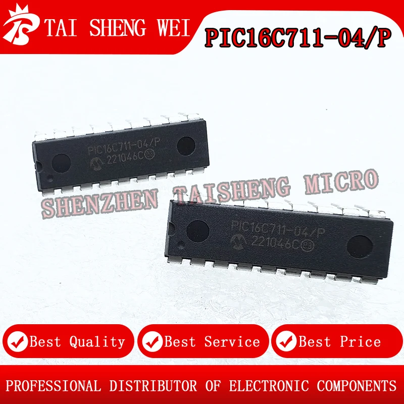 2PCS Brand New Original PIC16C711-04I/P PIC16C711-04/P PIC16C711 DIP-18 Digital Signal Processor Chip IC