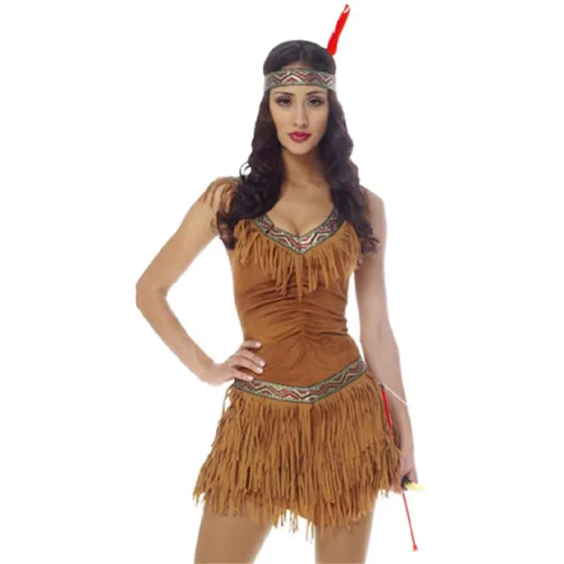 Disfraz de actuación de Halloween para adultos, disfraz de Indigus primitivo indio, traje de escenario para hombres y mujeres, Faion étnico tradicional