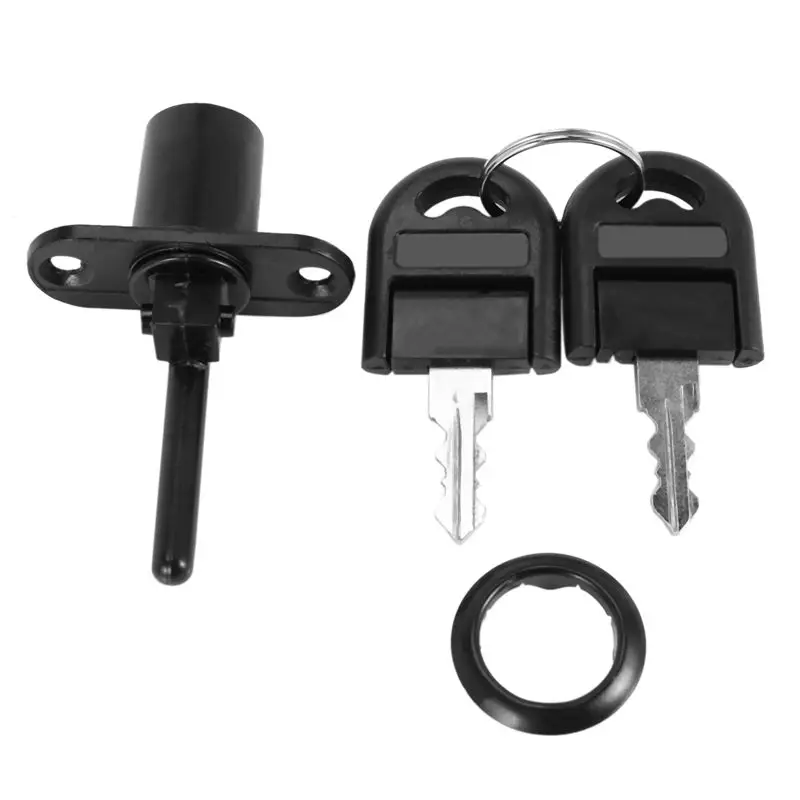 DT17 5X Zinc Alloy for Cam Lock with Keys for Desk Cabinet Drawer Cupboard Locker Black
