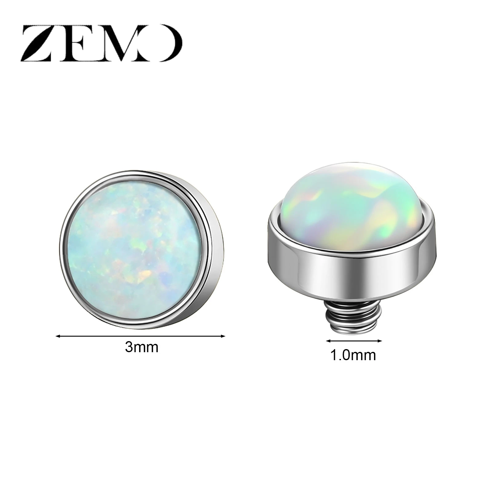 Stainless Steel Dermal Anchor Top with CZ Crystal