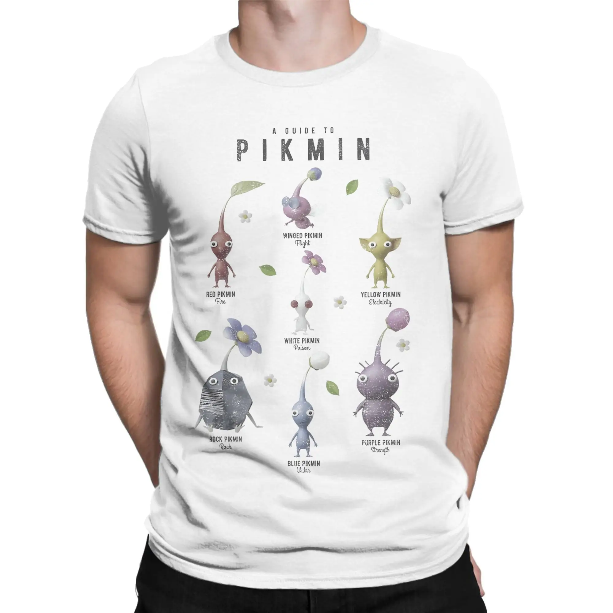 Flower All Character Pikmin T Shirt Men Cotton Funny T-Shirt Round Collar  Tee Shirt Short Sleeve Clothing New Arrival