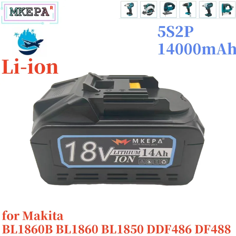 

Для Makita 18 В 5S2P 14,0 Ач 21700 18 В BL1830 литий-ионные аккумуляторные электроинструменты, ручные дрели, 21 В BL1860 BL1850 BL1860B BL1840