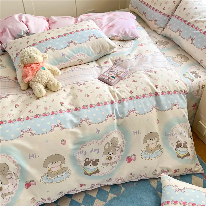 Skin-friendly Duvet Cover 100% Cotton Quilts Cover Cute Print Bedding Home Comforter Cover dekbedovertrek(Pillowcase Need Order)