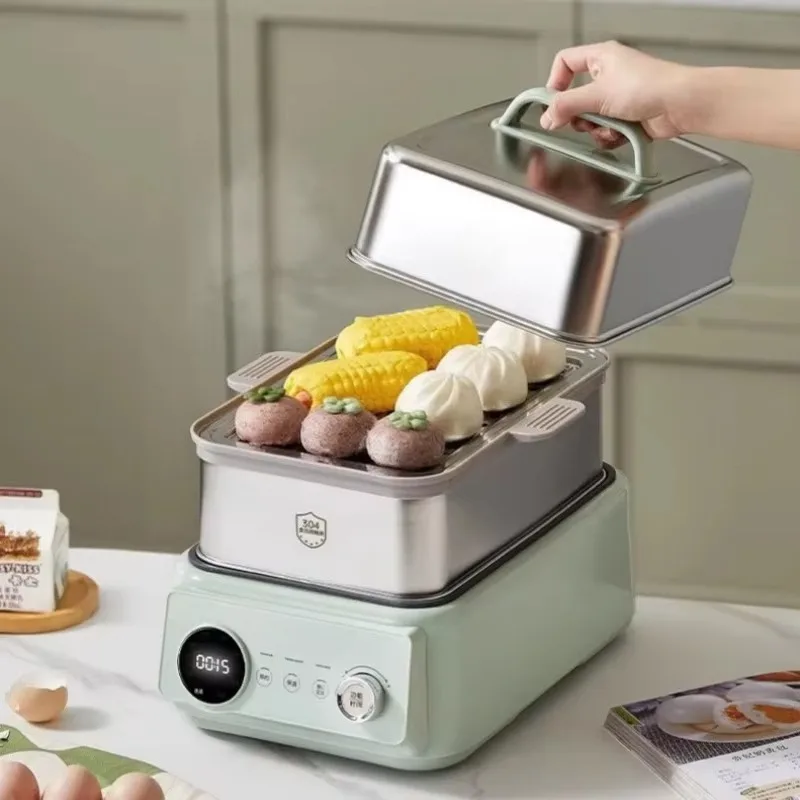 Electric steamer, three-layer 304 stainless steel hot pot steamer, 24-hour heat preservation of the saucepan
