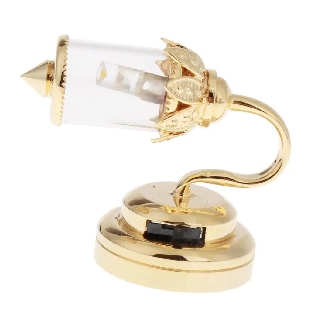 Decorazione della lampada con paralume trasparente in miniatura per casa delle bambole 1:12