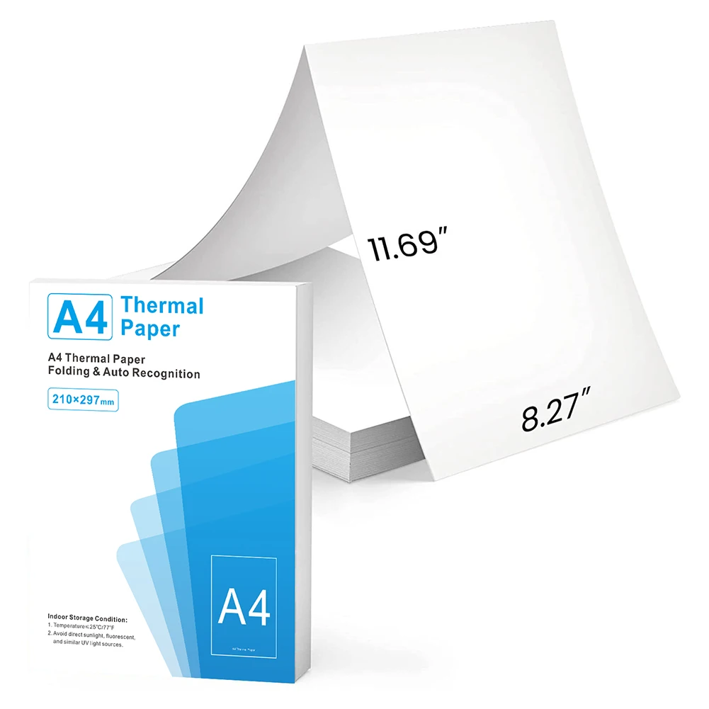 100/200 Sheets Thermal Printing Paper Folding Folded Thermal Paper Auto Recognition Multipurpose Printing Paper