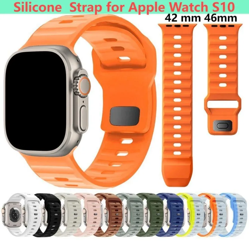 Nuovo cinturino in silicone per Apple Watch Series 10 42mm 46mm iWatch Series 10 9 8 7 SE 6 5 4 Ultra