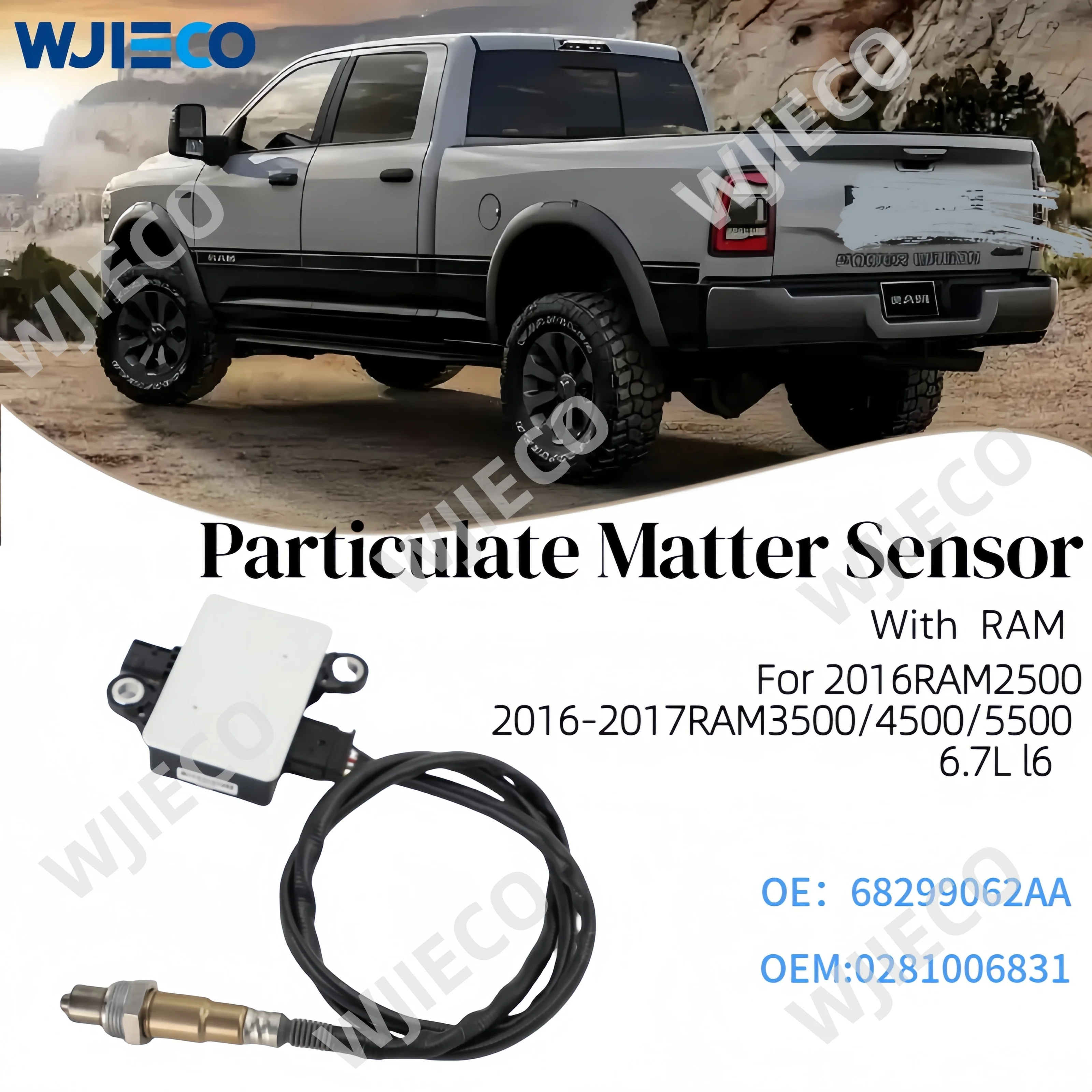 

Particulate Matter Sensor 68299062AA Auto Sensors PM Sensor 0281006831 for 2017 RAM 2500 3500 4500 5500 6.7L l6 DIESEL