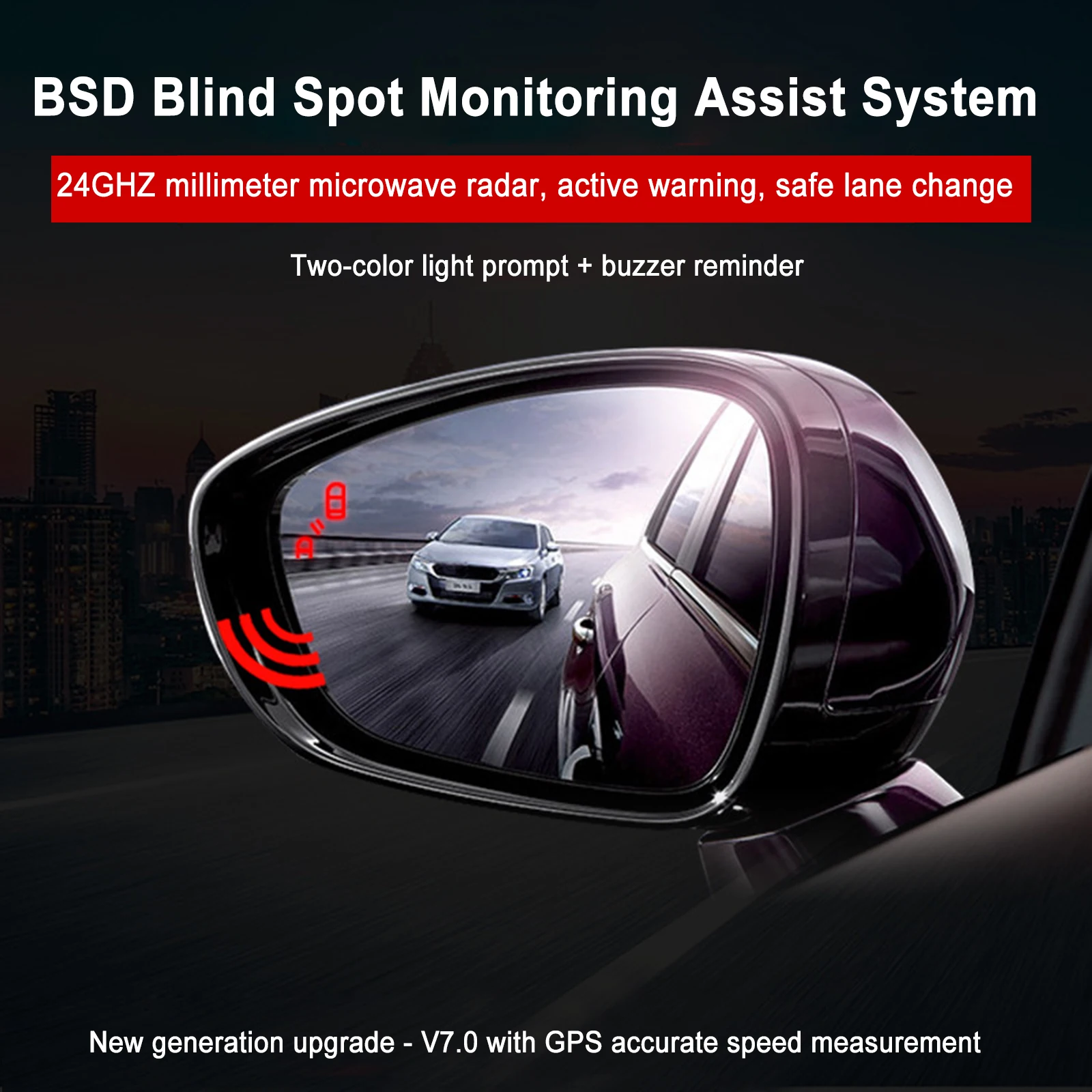 24Ghz Microwave Radar Car Blind Spot Detection System Bsd Support Lca Lane Change Assistance Gps Speed Measurement AOA Warning