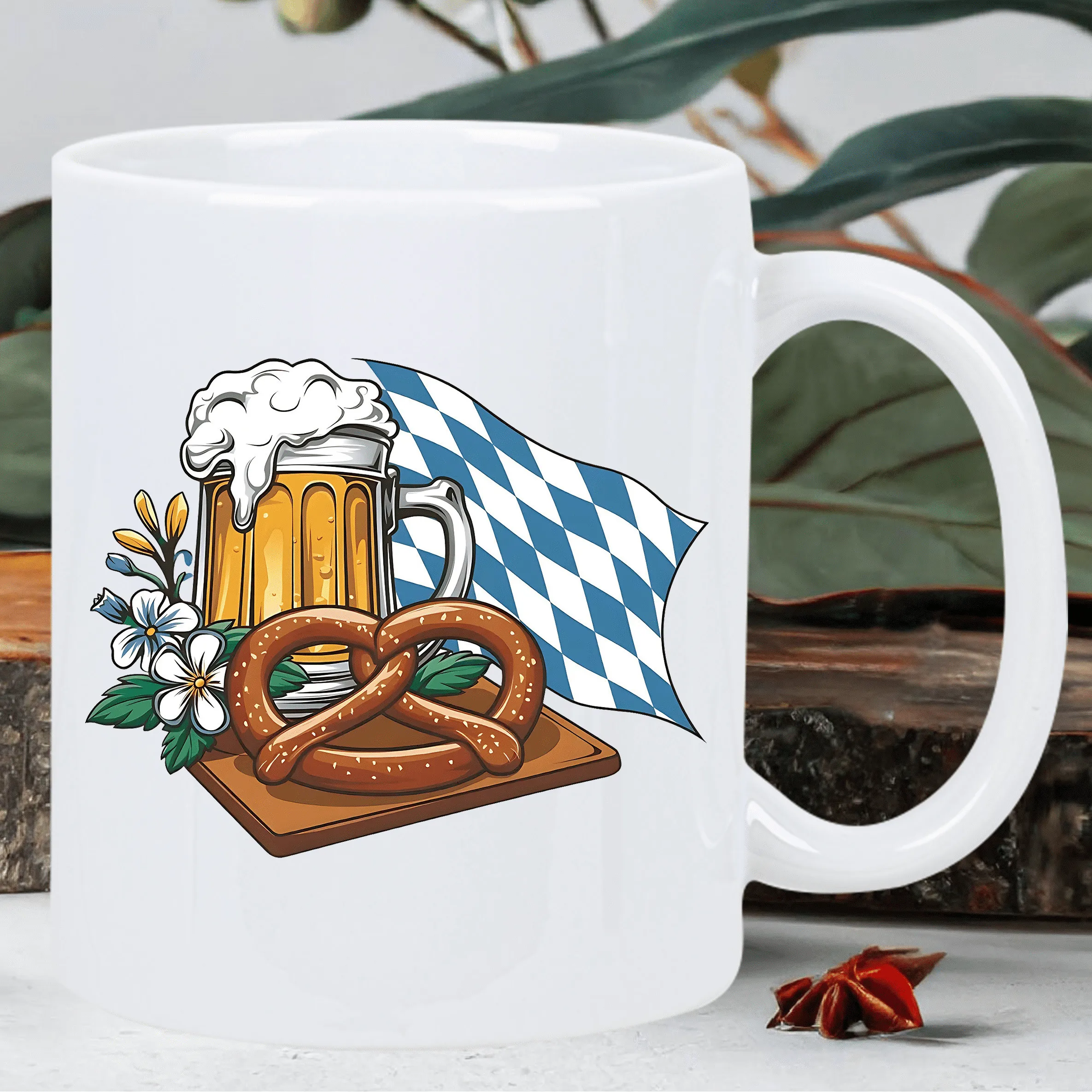 

Oktoberfest Themed Ceramic Coffee Mug - Microwave Safe, Insulated and Hand Wash Only - Perfect Gift for Coffee Lovers, Grandpare